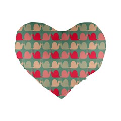Colorful Slugs Standard 16  Premium Flano Heart Shape Cushions