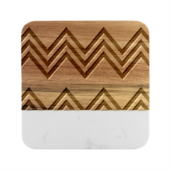 Chevron Marble Wood Coaster (square) by GardenOfOphir