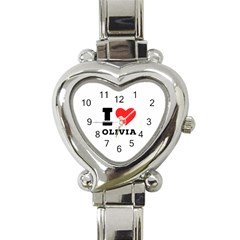 I Love Olivia Heart Italian Charm Watch by ilovewhateva