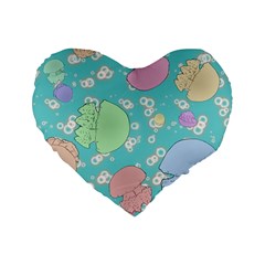 Jellyfish Animal Translucent Standard 16  Premium Flano Heart Shape Cushions by Semog4