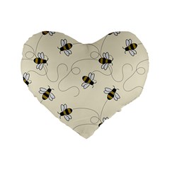 Insects Bees Digital Paper Standard 16  Premium Flano Heart Shape Cushions by Semog4