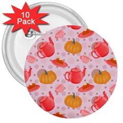 Pumpkin Tea Cup Pie Dessert 3  Buttons (10 Pack)  by Semog4