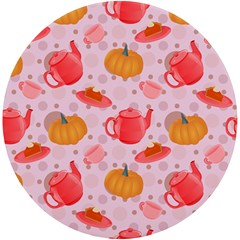 Pumpkin Tea Cup Pie Dessert Uv Print Round Tile Coaster by Semog4
