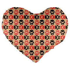 Pattern 216 Large 19  Premium Flano Heart Shape Cushions by GardenOfOphir