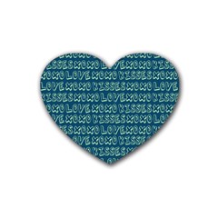 Navy Love Kisses Rubber Heart Coaster (4 Pack) by GardenOfOphir