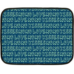 Navy Love Kisses Fleece Blanket (mini) by GardenOfOphir