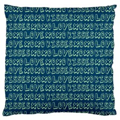 Navy Love Kisses Standard Premium Plush Fleece Cushion Case (one Side) by GardenOfOphir