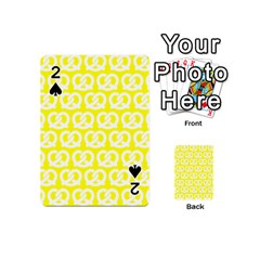 Yellow Pretzel Illustrations Pattern Playing Cards 54 Designs (mini) by GardenOfOphir