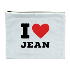 I Love Jean Cosmetic Bag (xl) by ilovewhateva