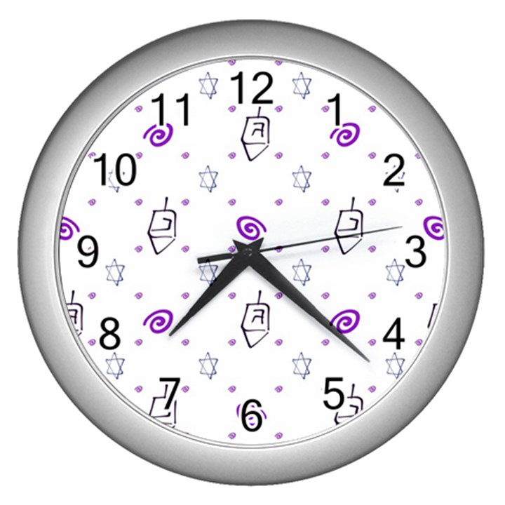 Background Hexagram Spiral Wall Clock (Silver)