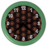 Pattern Floral Texture Icons Color Wall Clock Front