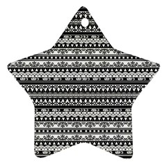 Tribal Zentangle Line Pattern Ornament (star) by Semog4