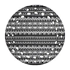 Tribal Zentangle Line Pattern Ornament (round Filigree) by Semog4