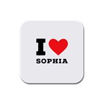 I love sophia Rubber Square Coaster (4 pack)