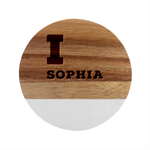 I love sophia Marble Wood Coaster (Round)