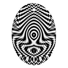 Monochrome Symmetry Abstract Ornament (oval)