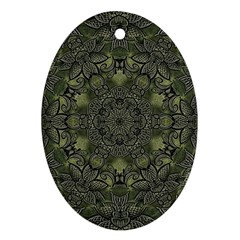 Mandala Rosette Kaleidoscope Floral Background Ornament (oval)