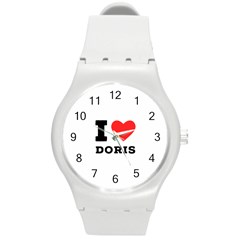 I Love Doris Round Plastic Sport Watch (m) by ilovewhateva