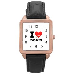 I Love Doris Rose Gold Leather Watch  by ilovewhateva