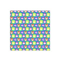 Colorful Whimsical Owl Pattern Satin Bandana Scarf 22  X 22  by GardenOfOphir