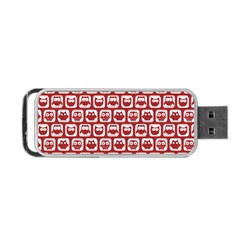 Red And White Owl Pattern Portable Usb Flash (one Side) by GardenOfOphir