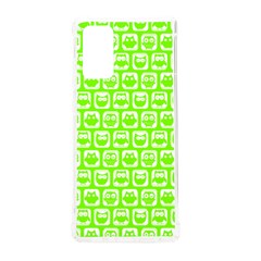 Lime Green And White Owl Pattern Samsung Galaxy Note 20 Tpu Uv Case by GardenOfOphir