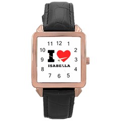 I Love Isabella Rose Gold Leather Watch  by ilovewhateva