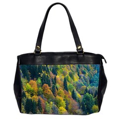 Forest Trees Leaves Fall Autumn Nature Sunshine Oversize Office Handbag (2 Sides) by Ravend