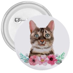 Watercolor Cat 3  Buttons by SychEva