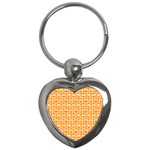 Yellow And White Owl Pattern Key Chain (Heart)