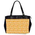 Yellow And White Owl Pattern Oversize Office Handbag (2 Sides)