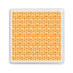 Yellow And White Owl Pattern Memory Card Reader (Square)