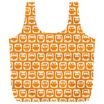 Yellow And White Owl Pattern Full Print Recycle Bag (XXXL)