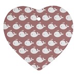 Cute Whale Illustration Pattern Heart Ornament (Two Sides)