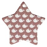 Cute Whale Illustration Pattern Star Ornament (Two Sides)