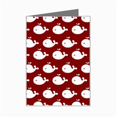 Cute Whale Illustration Pattern Mini Greeting Card by GardenOfOphir