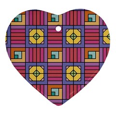 Pattern Geometric Colorful Lines Shapes Ornament (heart)