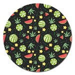 Watermelon Berry Patterns Pattern Magnet 5  (Round)