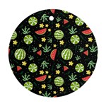 Watermelon Berry Patterns Pattern Round Ornament (Two Sides)