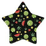 Watermelon Berry Patterns Pattern Star Ornament (Two Sides)