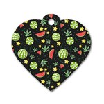 Watermelon Berry Patterns Pattern Dog Tag Heart (Two Sides)