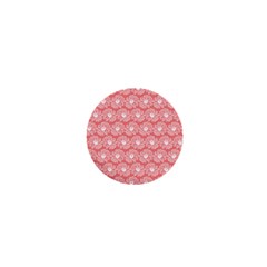 Coral Pink Gerbera Daisy Vector Tile Pattern 1  Mini Buttons by GardenOfOphir