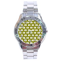 Modern Chic Vector Camera Illustration Pattern Stainless Steel Analogue Watch by GardenOfOphir