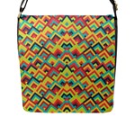 Trendy Chic Modern Chevron Pattern Flap Closure Messenger Bag (L)