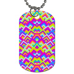 Colorful Trendy Chic Modern Chevron Pattern Dog Tag (two Sides) by GardenOfOphir