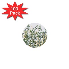 Gold And Green Eucalyptus Leaves 1  Mini Buttons (100 Pack)  by Jack14