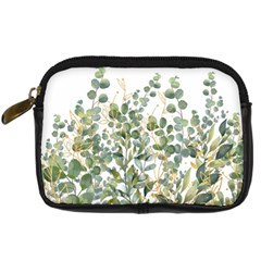 Gold And Green Eucalyptus Leaves Digital Camera Leather Case by Jack14