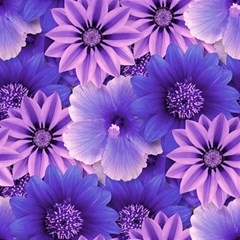 Pattern Floral Flora Flower Flowers Blue Violet Patterns Play Mat (square) by Jancukart