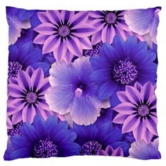 Pattern Floral Flora Flower Flowers Blue Violet Patterns Standard Premium Plush Fleece Cushion Case (one Side)