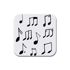Music Is The Answer Phrase Concept Graphic Rubber Square Coaster (4 Pack) by dflcprintsclothing